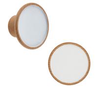 Keypak 10 Pack Painted Centre Knobs 45mm White - Decorative Beech Wood Cabinet & Drawer Knob Handles