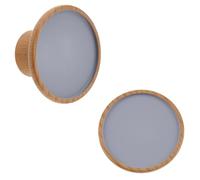 keypak 10 Pack Painted Centre Pine Knobs 45mm - Beech Wood Cabinet & Drawer Knob Handles for Kitchen, Wardrobes, Furniture & DIY Renovations (Grey)