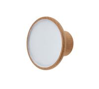 keypak 10 Pack Painted Centre Pine Knobs 45mm - Beech Wood Cabinet & Drawer Knob Handles for Kitchen, Wardrobes, Furniture & DIY Renovations (White)