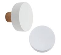 Keypak 10 Pack Round White Door Knobs On Oat Stem 38mm - Sustainable Beech Wood Door Knobs For Diy Renovations