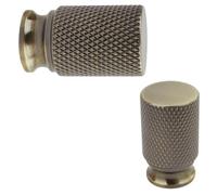 keypak 10 Pack Small Antique Brass Knurled Cabinet Knobs 18mm Wide