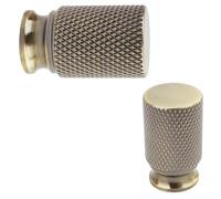 keypak 10 Pack Small Antique Brass Knurled Cabinet Knobs - Modern Drawer Pull Handles for Kitchen Cabinets, Cupboards, Furniture & Doors
