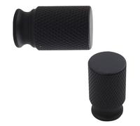 keypak 10 Pack Small Black Knurled Cabinet Knobs 18mm Wide | Textured Modern Drawer Pull Handles for Kitchen Cabinets, Cupboards, Furniture & Doors