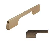 keypak 10 Pack Smooth Slim Cabinet Handles 128mm Brushed Brass - Contemporary Drawer & Cupboard Pulls for Kitchen Cabinets