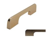 Keypak 10 Pack Smooth Slim Cabinet Handles 96mm Brushed Brass - Drawer & Cupboard Pulls, Modern Hardware
