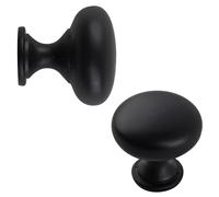 keypak 10 Pack Smooth Slim Cabinet Knobs 30mm Matte Black | Modern Drawer & Cupboard Pull Handle for Kitchen Cabinets, Wardrobes & Furniture