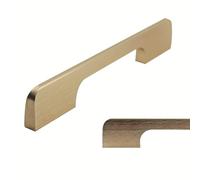 keypak 10 Pack Smooth Slim Kitchen Cupboard Handles, 128mm Hole Centres - Brushed Brass, Cabinet Pull Handles for Wardrobe Doors, Chest of Drawers, Other DIY Furniture Renovations