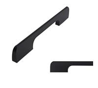 keypak 10 Pack Smooth Slim Kitchen Cupboard Handles, 128mm Matte Black