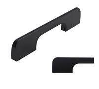 keypak 10 Pack Smooth Slim Kitchen Cupboard Handles, 96mm Hole Centres - Matt Black, Cabinet Pull Handles for Wardrobe Doors, Chest of Drawers, Other DIY Furniture Renovations
