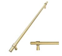keypak 10 Pack Smooth T-Bar Cabinet Handles, 320mm Hole Centres, Antique Brass - Modern Drawer Pulls for Kitchen Cupboards, Wardrobe Doors, Dresser