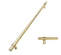 Keypak 10 Pack Smooth T Bar Pull Handle 320mm Hole Centre Antique Brass - For Modern Kitchen Cabinet Drawers