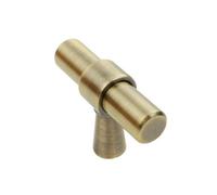 Keypak 10 Pack Smooth T Pull Handle Set 50mm Antique Brass- Premium Cabinet & Kitchen Drawer Fittings