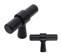 Keypak 10 Pack Smooth T Pull Handle Set 50mm Black - Modern Kitchen Drawer And Cabinet Handles