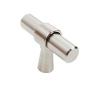 Keypak 10 Pack Smooth T Pull Handle Set 50mm Satin Nickel - Sleek Modern Look For Kitchen Drawers & Cabinets