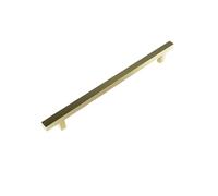 keypak 10 Pack Square T-Bar Cabinet Handles 224mm Hole Centre - Brushed Brass - Modern Drawer & Cupboard Pulls for Kitchen Cabinets & Furniture