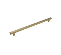 Keypak 10 Pack Square T-Bar Cabinet Handles 320mm Hole Centre - Brushed Brass - Modern Drawer & Cupboard Pulls
