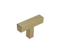 Keypak 10 Pack Square T-Bar Cabinet Handles 51mm - Brushed Brass - Modern Drawer & Cupboard Pulls