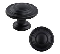 keypak 10 Pack Toledo Cabinet 32mm Knobs Round Matte Black | Drawer Pull Handles for Cupboards, Wardrobes, Kitchen Cabinets & Furniture