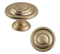 keypak 10 Pack Toledo Cabinet Knobs - Round Gold Drawer Pull Handles for Cupboards, Wardrobes, Kitchen Cabinets & Furniture