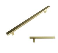 keypak 10 Pk Square T-Bar Cabinet Handles 224mm Fixing Points Brushed Brass