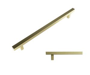 keypak 10 Pk Square T-Bar Cabinet Handles 224mm Fixing Points Brushed Brass