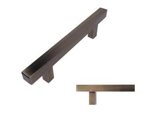 keypak 10 Pk Square T-Bar Cabinet Handles 96mm Fixing Points Antique Brass | Overall Bar 149mm Modern Drawer & Cupboard Pulls for Kitchen Cabinets & Furniture