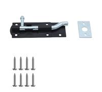 Keypak 100mm Necked Tower Bolt Black Securing Gates & Shed Doors