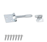 Keypak 100mm Wire Hasp and Staple Security Lock Set, Zinc | Weather Resistant Metal, for outdoor use on Gates and Doors