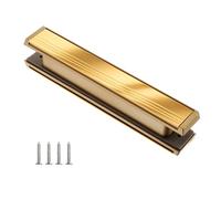 Keypak 12" (32.6cm) Slimline Door Letterplate - Fits 40-80mm UPVC, Composite & Timber Doors, Gold Frame & Flap, Adjustable Letter Box