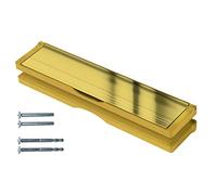 Keypak 12" Door Letter Box Letterplate (Gold/Polished Gold, 40-80mm)