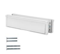 Keypak 12 Inch (30.6Cm) Door Letterbox - Fits 20-40mm Doors, Telescopic Sleeved Letter Box, White