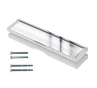 Keypak 12 Inch (30.6Cm) Door Letterbox - Fits 40-80mm Upvc Composite Timber Doors, Telescopic Sleeved Letter Box, Silver