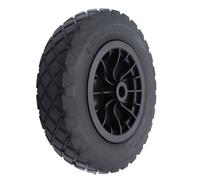 Keypak 14" (350mm) Puncture Proof Solid Wheelbarrow Wheel 13mm Bore & Rust-Proof Black Plastic Rim, Replacement Tyre