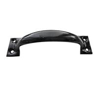 Keypak 150mm 6 Inch Black Cast Handle Iron Bow Door Pull Handle Cupboard, Garden Shed, And Wooden Gate Screw Fix Included