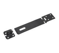 Keypak 150mm 6 Inch Heavy Duty Black Safety Hasp & Staple - Gate Clasp, Shed Hinge, Cabinet Door Latch Security with Screws