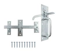 Keypak 150mm (6 Inch) Heavy Duty Suffolk Gate Latch Zinc Galvanised -Wooden Gate Lock & Garden Shed Door Lock with Fixings