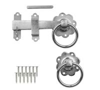 Keypak 150mm Zinc Smooth Ring Gate Garden Latch, Double Sided Install | 6" Outdoor Security with durable finish for Wooden Gates & Garden Sheds, Includes Matching Fixings