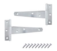 Keypak 2 Pack 100mm (4") T-Hinges Zinc Plated, Rustproof Metal Small Tee Hinges for Cabinets, Sheds, Barn Doors, Gates & Other External Use