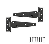 Keypak 2 Pack 150mm Outdoor T-Hinges Black Japanned with Rustproof Coating