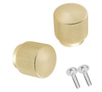 Keypak 30mm Knurled Round Cabinet Knobs Brushed Brass, Set Of 2, Wardrobe Drawer Cupboard Furniture Handles