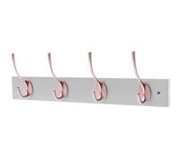 keypak 4 Hook Dove Grey Wooden Wall Mounted Coat Rack with 4 Victorian Rose Gold Hooks - Heavy Duty Wooden Board for Coats, Hats, Bags, Tools Space Saving Wall Storage Organiser, Fixings Included