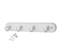 Keypak 4-Hook Wall-Mounted Key Tidy, Key Holder For Entryway Hallway Living Room, White Hooks On White Board - Fixings Included