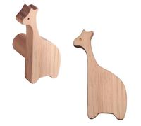 keypak 5 Pack Animal Wooden Coat Hooks Giraffe Sustainable Wall Hooks | for Kids' Room & Nursery Decor, Easy DIY Installation for Home Organisation, Eco Friendly
