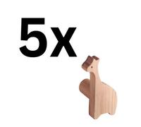 Keypak 5 Pack Animal Wooden Coat Hooks - Giraffe - Wall Hooks For Kids' Room & Nursery Decor, Easy Diy Installation
