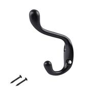 Keypak 5 Pack Basic Black Coat Hook Wall Mounted Heavy Duty Clothes Hook Robe Hook Hallway Wall Hook