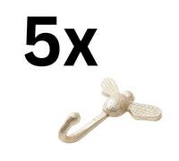 Keypak 5 Pack Bumble Bee Brushed Brass Hook - Modern Wall Hook For Coats, Robes & Towels