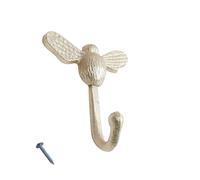 keypak 5 Pack Bumble Bee Brushed Brass Hook - Modern Wall Hook for Coats, Robes & Towels - Durable DIY Mounting Hardware for Kitchen, Bathroom & Entryway