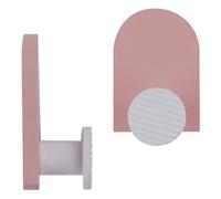 Keypak 5 Pack Colour Pop Decorative Adhesive Wall Coat Hooks - Pink & White - Coat & Accessory Hooks For Kids Room, Nursery