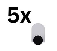 Keypak 5 Pack Colour Pop Decorative Wall Coat Hooks - White & Black - Metal & Wood Hook For Diy Home Organisation