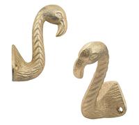 keypak 5 Pack Flamingo Head Brushed Brass Hooks
